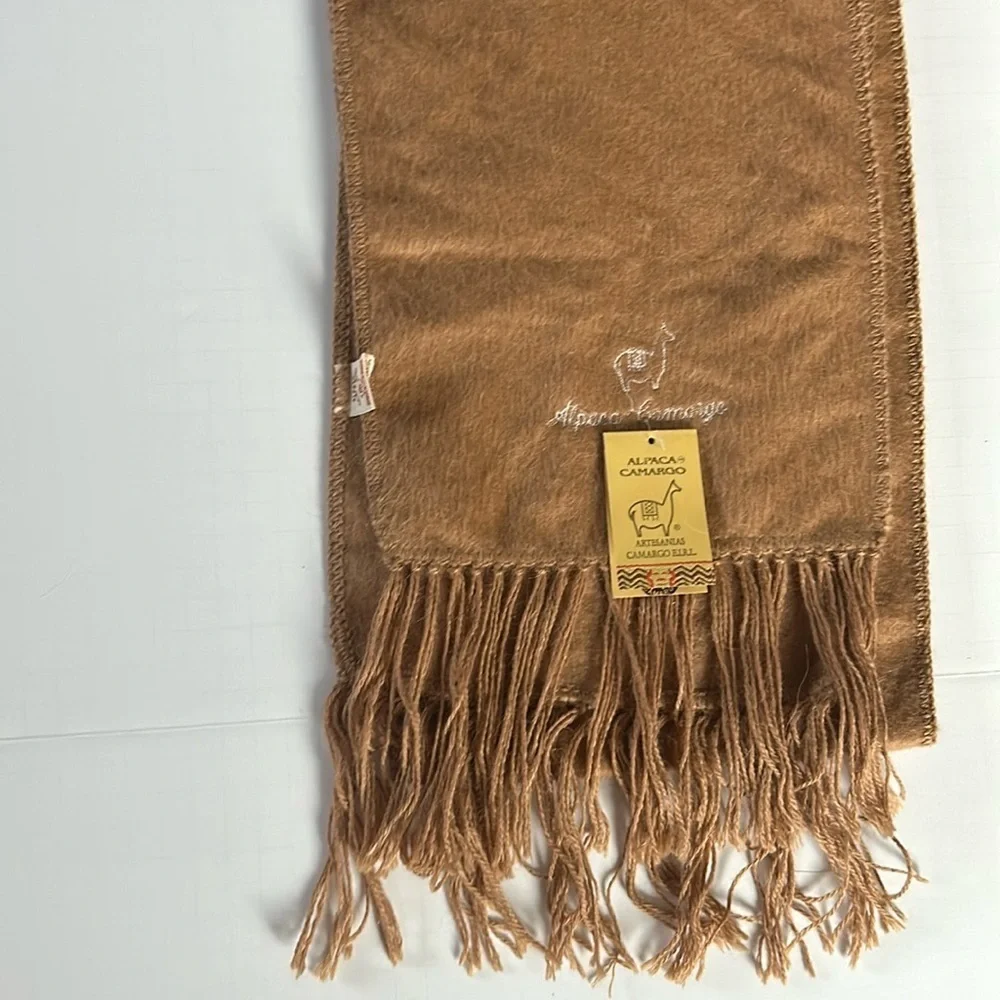 Alpaca Camargo Alpaca Scarf  Brown Long 74 inch long approx